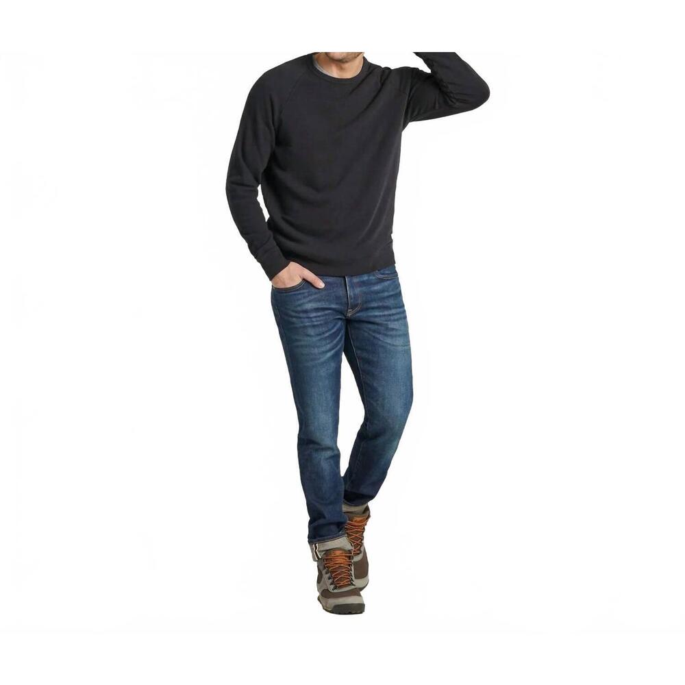 NEW LIFE IS GOOD french terry crew neck sweatshirt in black
